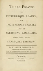 Página de título, de três ensaios: na beleza pitoresca, na viagem pitoresca e no Sketching ... 1792